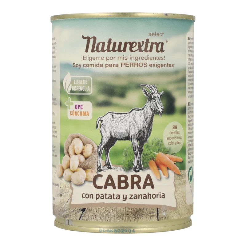 Comida húmeda para perros sabor cabra 400 g NaturExtra
