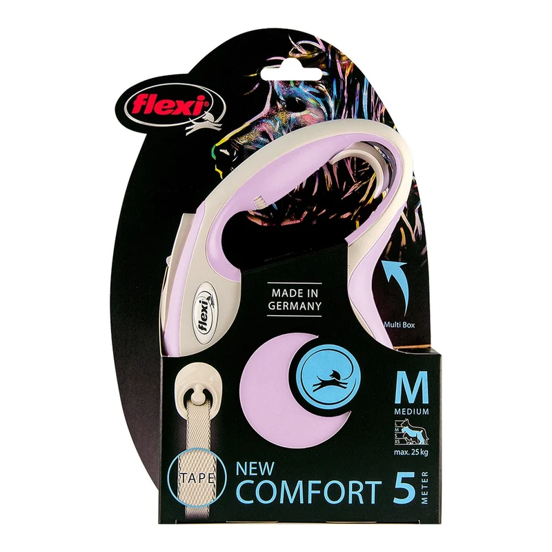 Correa Para Perros Flexi New Comfort Rosa Talla S