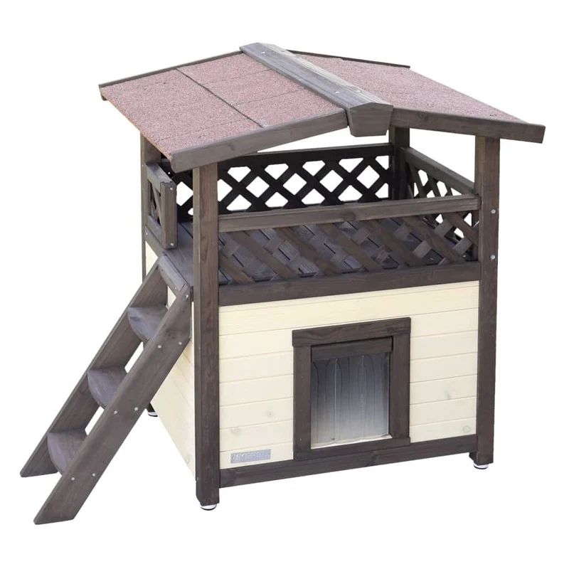 Kerbl Casa Para Gatos Con Calefacción Deluxe Marrón Oscuro 88x57x77 Cm