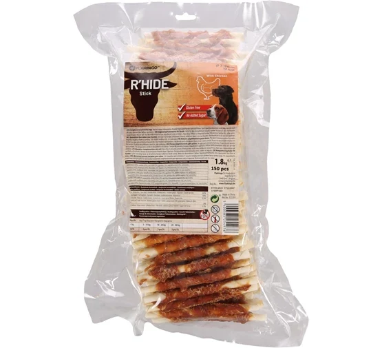 Varilla R'hide con pollo 7/8mm 12cm, 150 piezas - 1.8kg