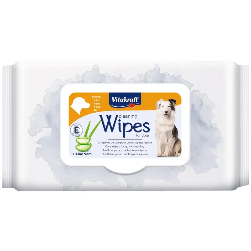 Vitakraft Toallitas Higiénicas Aloe Vera Perro 40 unidades, 1 unidad