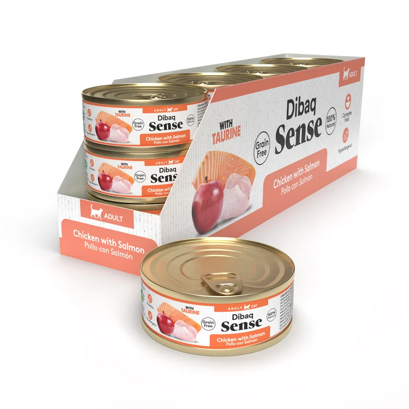 Dibaq Sense Cat Pollo Y Salmón Con Manzana (12uds X 70g)