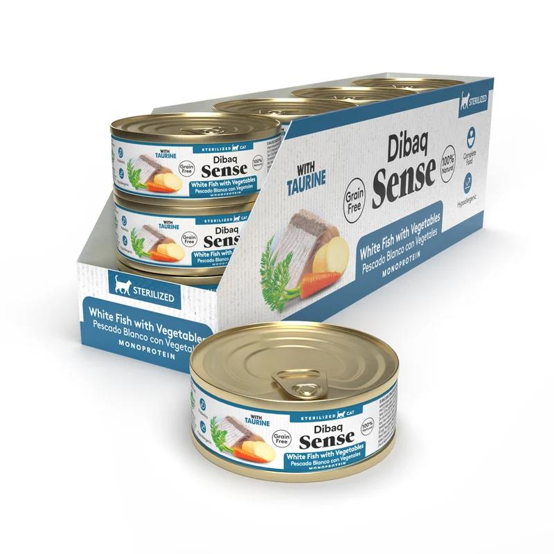 Dibaq Sense Cat Esterilizado Pescado Blanco Con Vegetales (70 G X 12 Uds)