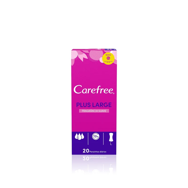 Carefree Plus Large Pensos Diários Fragrância Suave L 20 un