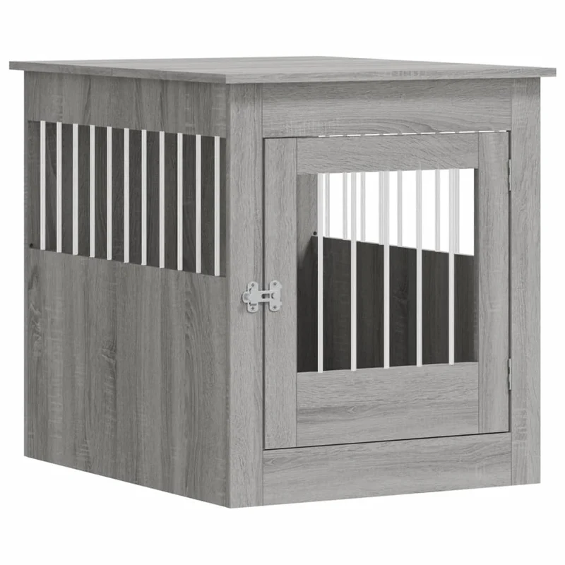 Jaula Para Perros Madera Ingeniería Gris Sonoma 64,5x80x71 Cm