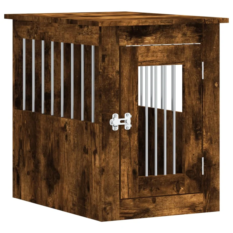 Jaula Para Perros Madera Ingeniería Roble Ahumado 45x62x59 Cm