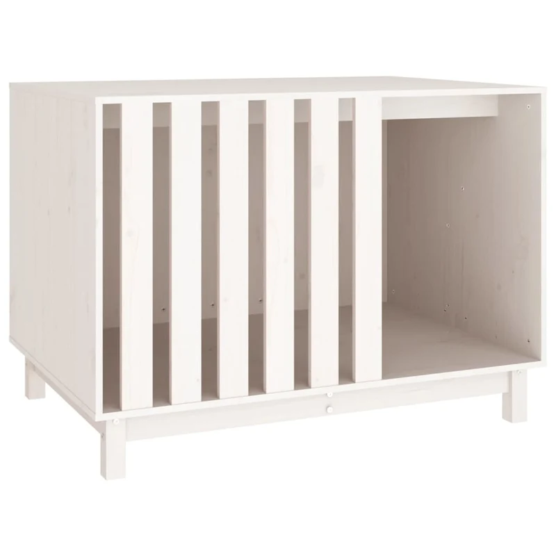 Cama Para Perros Madera Maciza De Pino Blanco 100x70x72 Cm