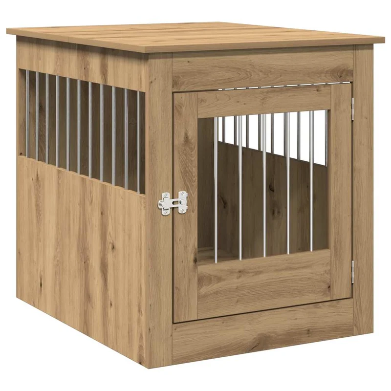 Jaula Para Perros Mueble Madera Contrachapada Roble Artesanal