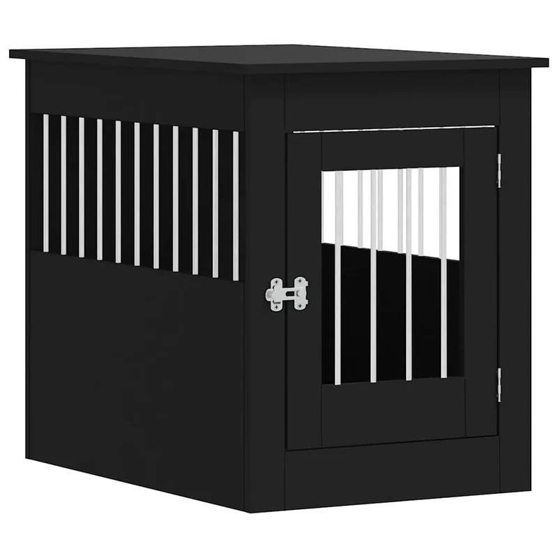 Jaula Para Perros Madera De Ingeniería Negro 55x80x68 Cm