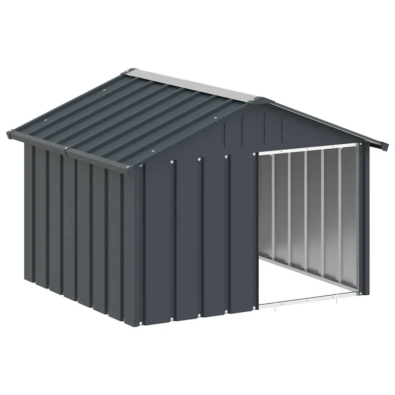 Casa De Perro Acero Galvanizado Antracita 116,5x103x81,5 Cm