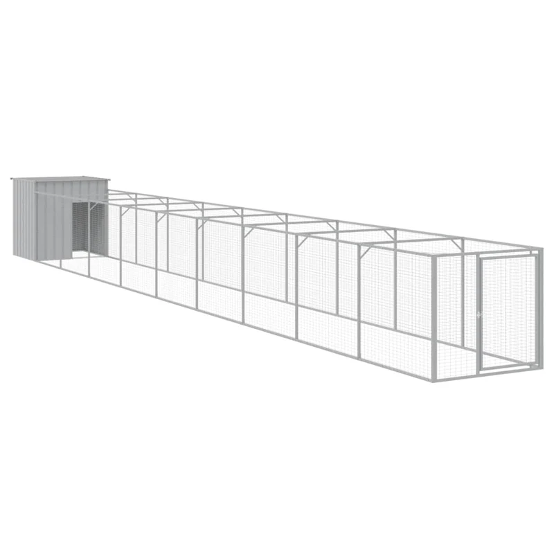 Caseta Perro Corral Acero Galvanizado Gris Claro 110x1017x110cm