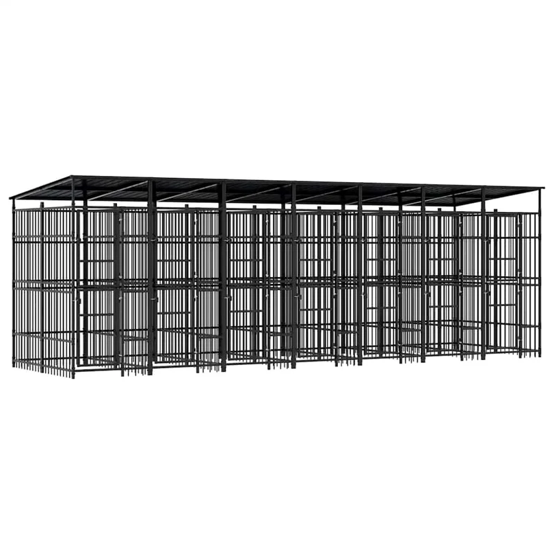 Perrera De Exterior Con Techo De Acero 12,9 M²