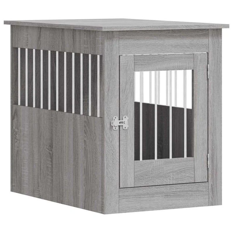 Jaula Para Perros Madera De Ingeniería Gris Sonoma 55x80x68 Cm