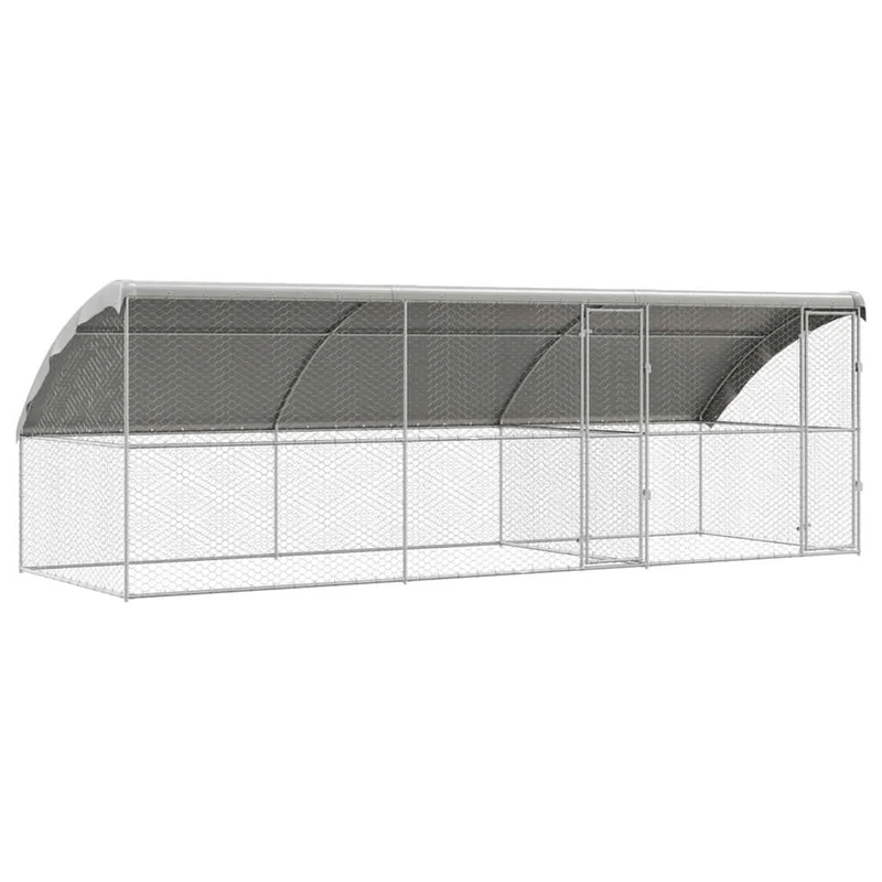Refugio Para Perros 3 Pcs Plateado 6 X 2 X 2 M