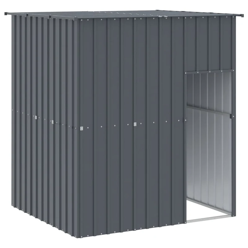 Caseta Perros Con Tejado Acero Galvanizado Gris 165x153x181 Cm