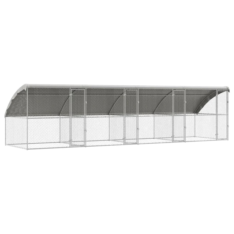 Refugio Para Perros 4 Pcs Plateado 8 X 2 X 2 M