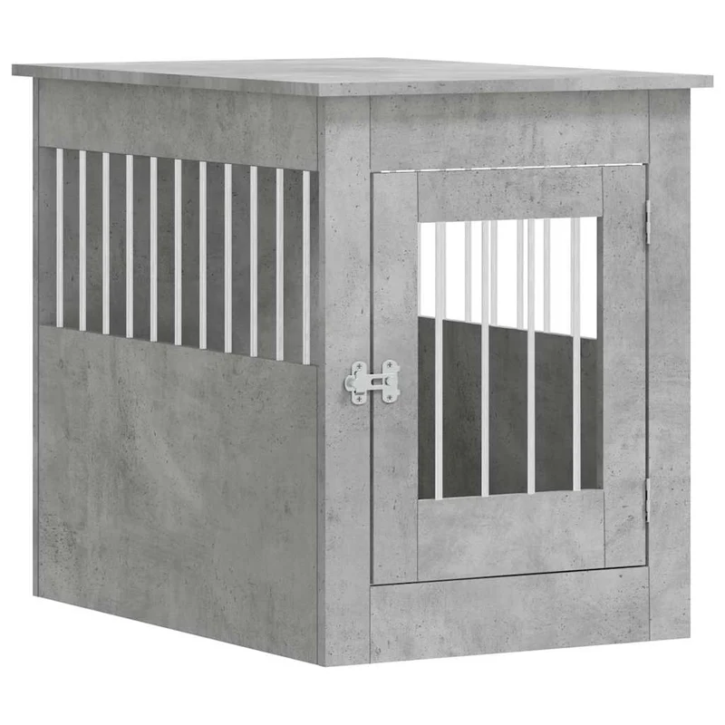 Jaula Para Perros Madera Ingeniería Gris Hormigón 55x80x68 Cm
