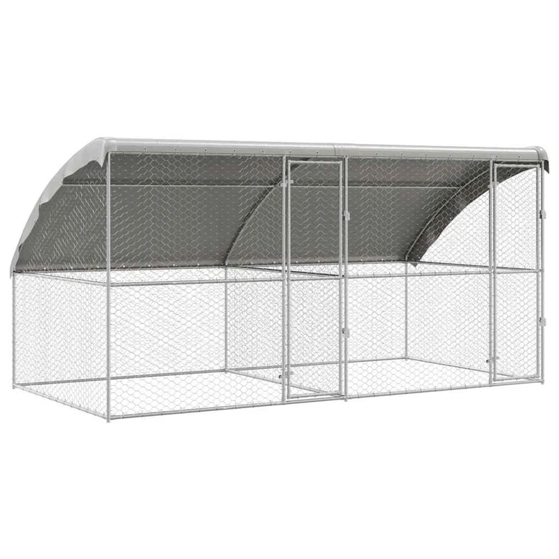 Refugio Para Perros 2 Pcs Plateado 4 X 2 X 2 M