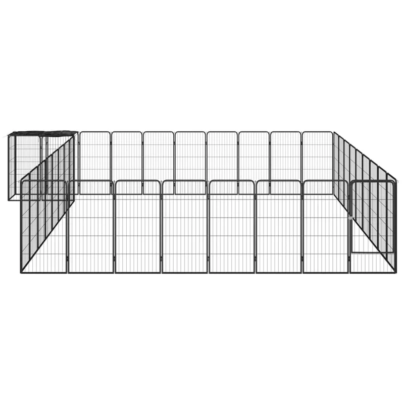 Jaula Perros 38 Paneles Acero Recubierto Polvo Negro 50x100 Cm