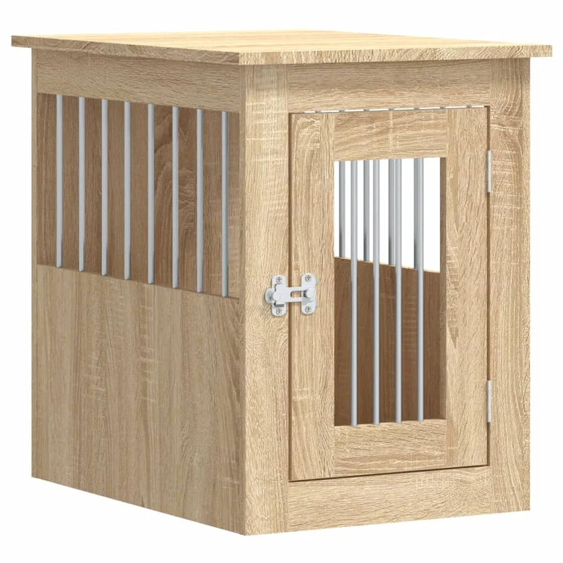 Jaula Para Perros Madera De Ingeniería Roble Sonoma 45x62x59 Cm