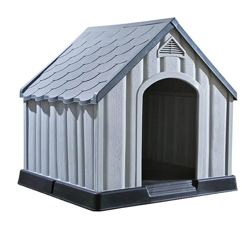 Caseta Para Perros Gris 92x87x91 Cm Plástico