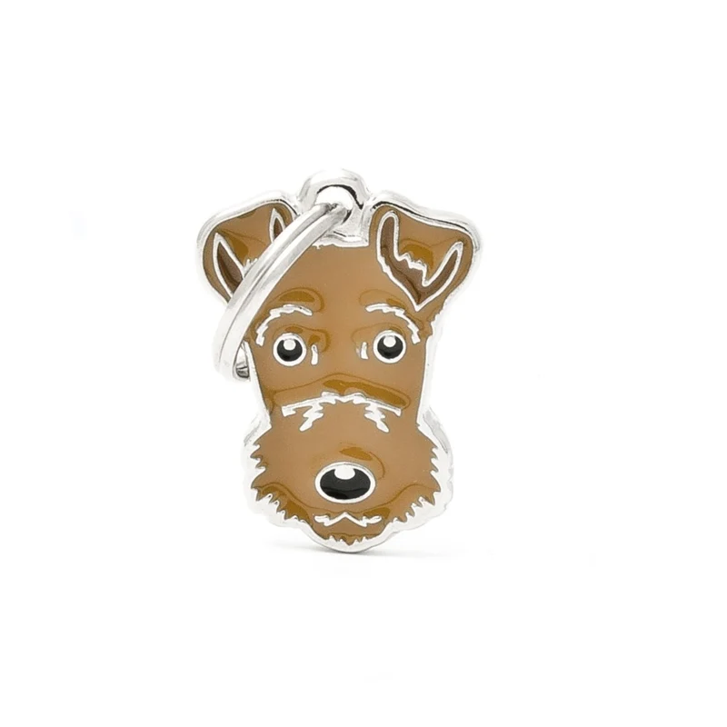 Placa ID en Forma de Airedale Terrier para Perros