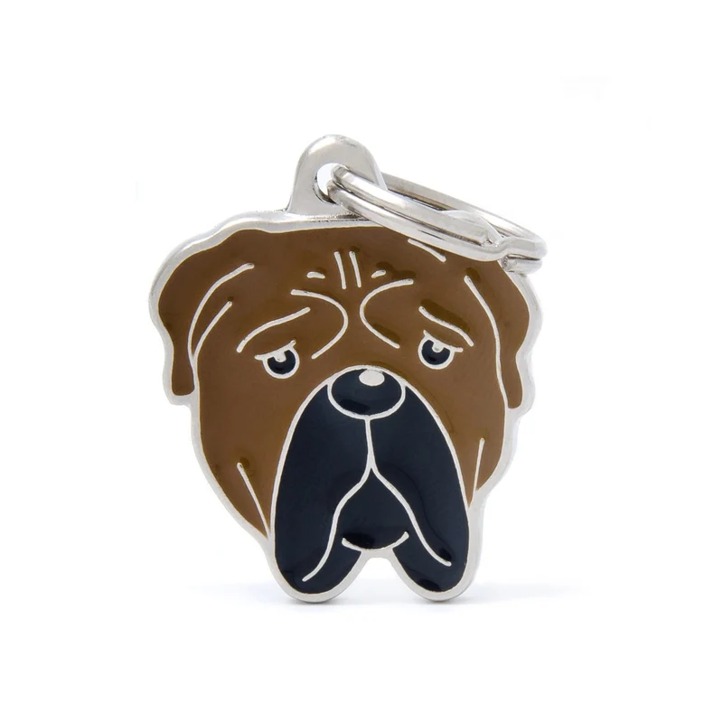Placa ID en Forma de Bullmastiff para Perros