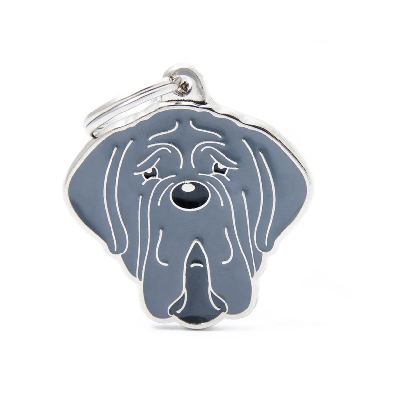 Placa ID en Forma de Mastin Napolitano para Perros