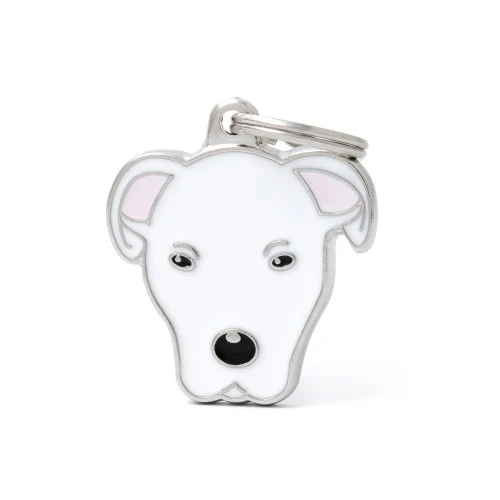 Placa ID en Forma de Dogo Argentino para Perros