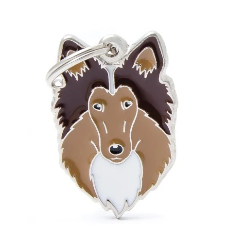Placa ID en Forma de Collie para Perros
