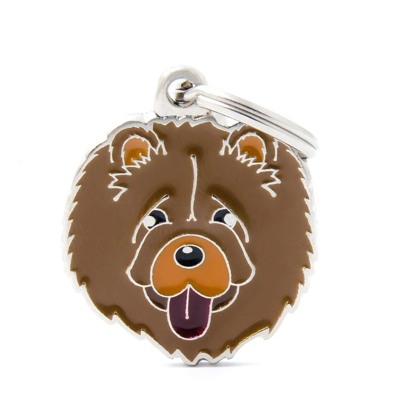 Placa ID en Forma de Chow Chow para Perros