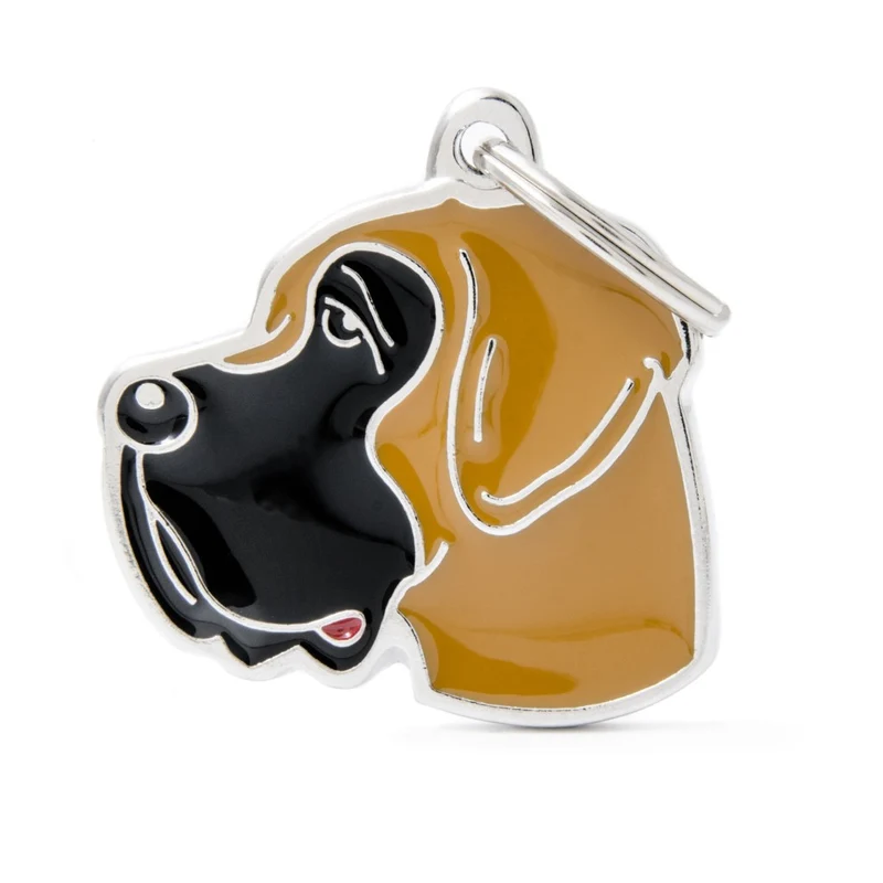 Placa ID en Forma de Gran Danes Arlequin Cafe para Perros