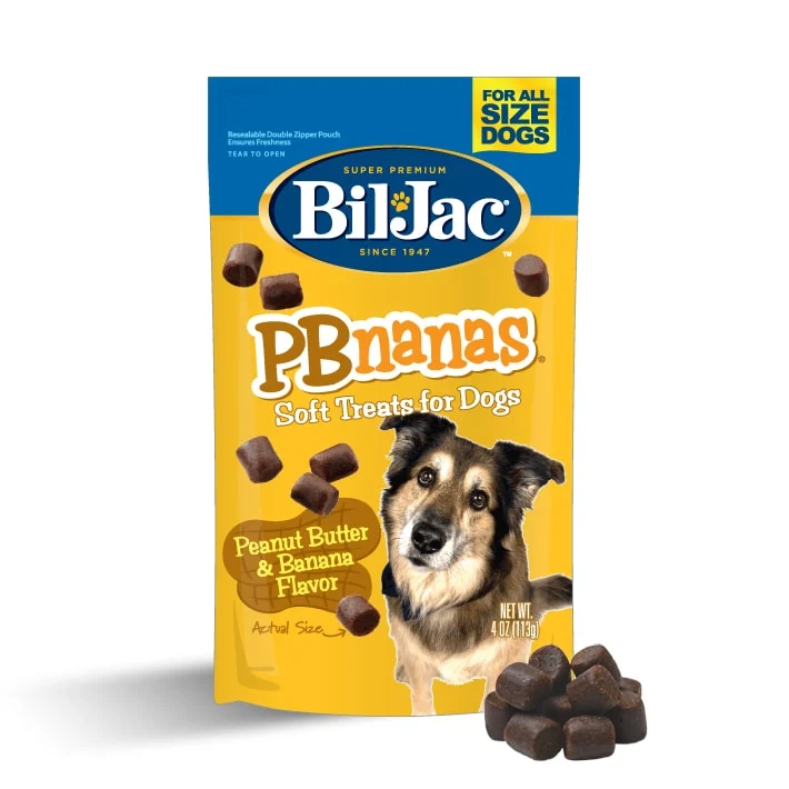 PBnanas Premios sabor Plátano y Mantequilla de Maní para Entrenamiento para Perros de Bil-Jac