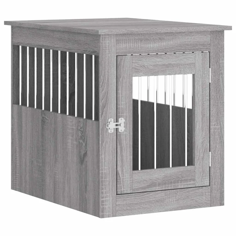 Jaula Para Perros Madera De Ingeniería Gris Sonoma 55x75x65 Cm