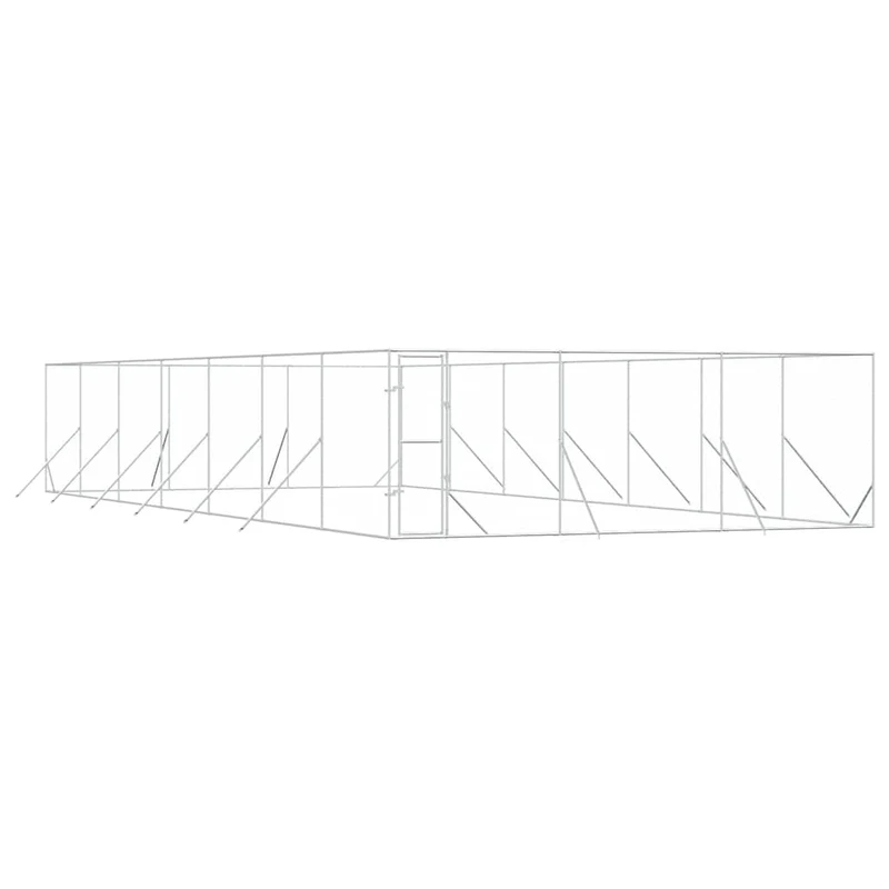 Perrera De Exterior Acero Galvanizado Plateado 6x14x2 M
