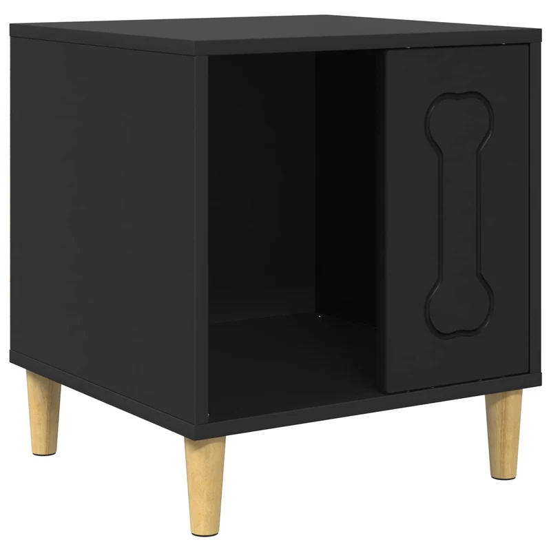 Casa Para Perros Negro 44 X 42 X 49 Cm Madera De Ingeniería