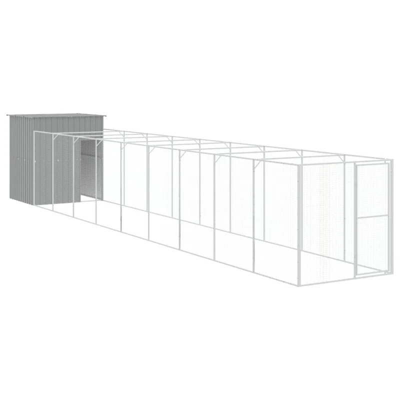 Caseta Perro Corral Acero Galvanizado Gris Claro 165x1067x181cm