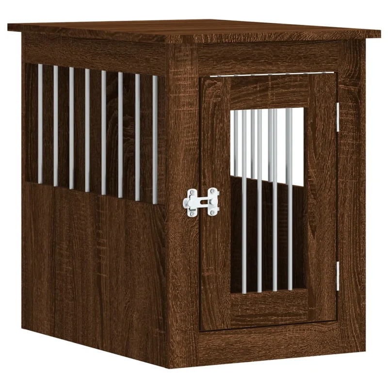 Jaula Para Perros Madera De Ingeniería Roble Marrón 45x62x59 Cm