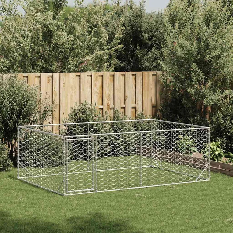 Caseta Para Perros De Exterior Con Puerta 3x2x1 M De Acero Galvanizado