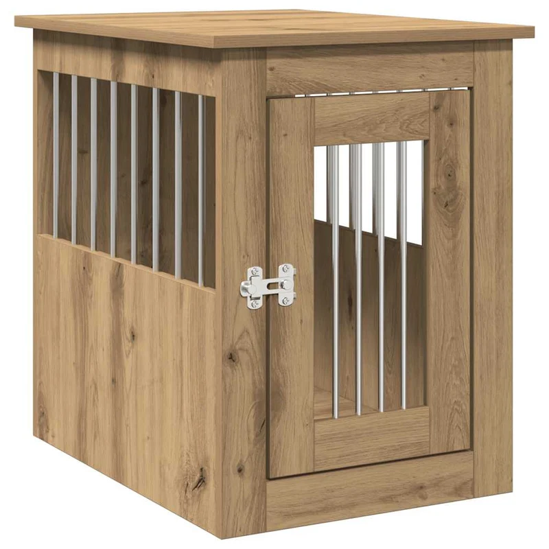 Jaula Para Perros Madera Ingeniería Roble Artesanal 45x62x59cm