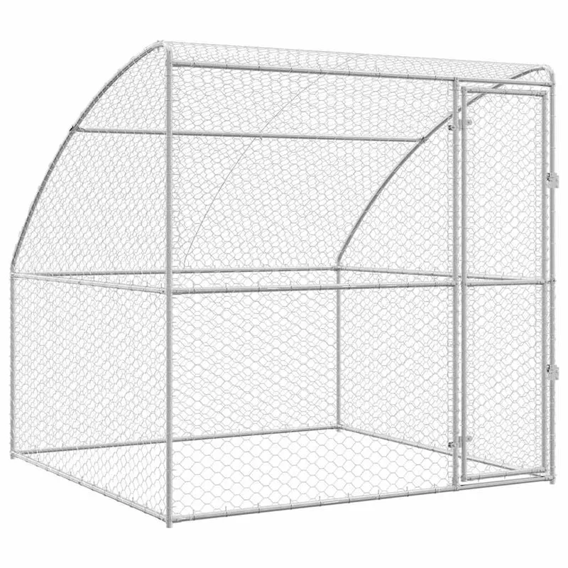 Refugio Para Perros Plateado 2 X 2 X 2 M Acero Galvanizado