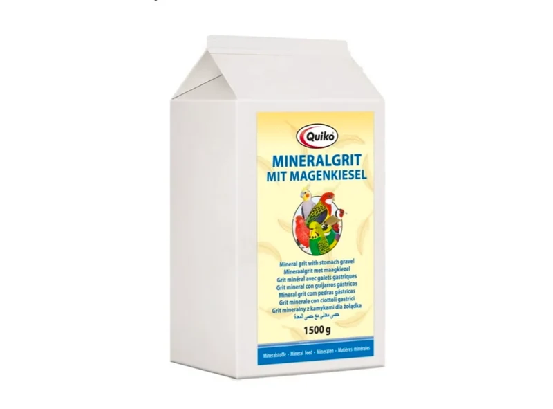 Grava mineral Quiko con guijarros de molleja para aves ornamentales, 1.500 g