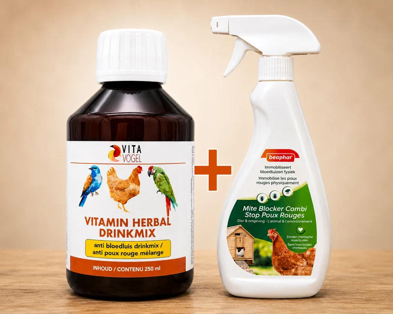 Mezcla para bebida herbal con vitaminas 500 ml (mezcla para bebida antipiojos rojos) + Spray combinado Beaphar antiácaros 500 ml