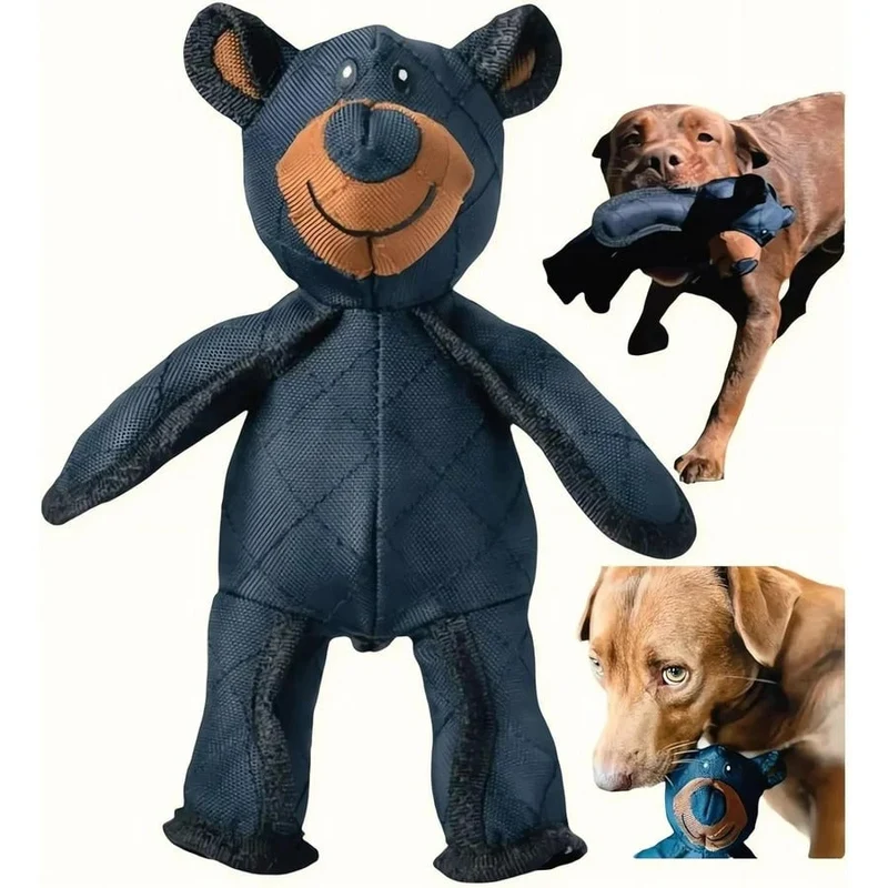 Durable Bear-Shaped Dog Chew Toy with Reinforced Stitching