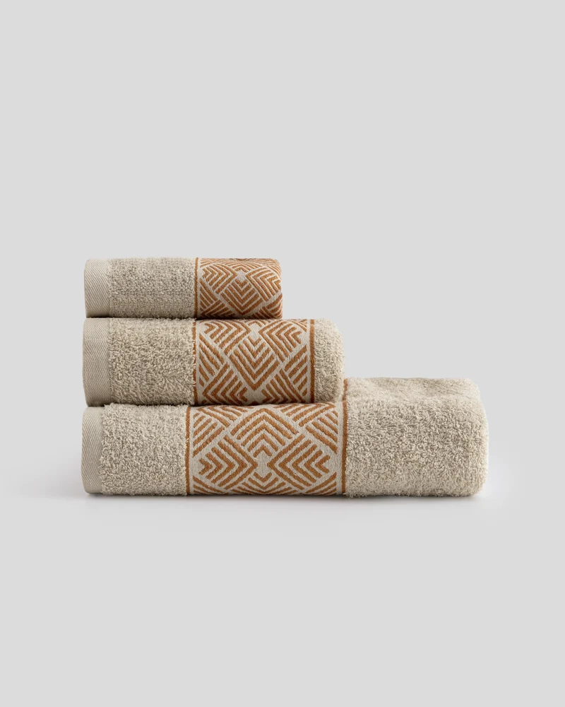 Juego de Toallas Jacquard Danae Beige