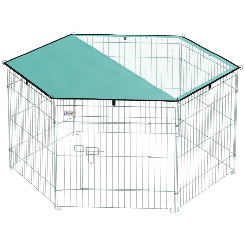 Pawhut Parque De Juegos Para Perros 6 Paneles 59x60 Cm Plegables Puerta Pestillo