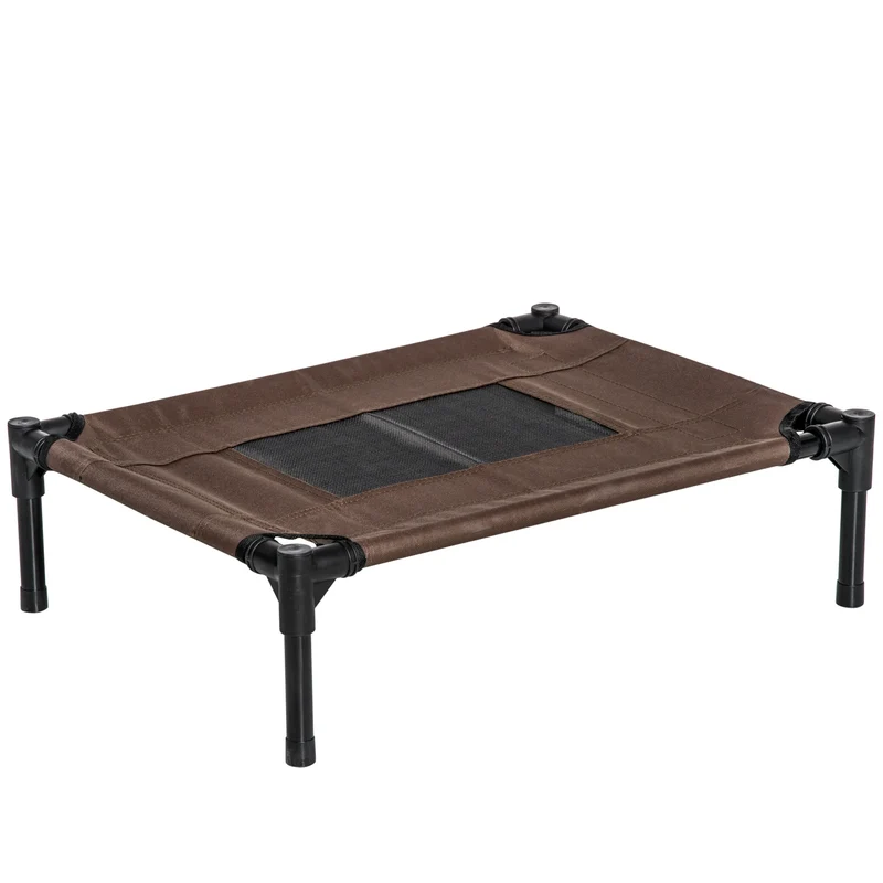 Pawhut Cama Elevada Perros Con Malla Transpirable Tela Oxford 61x46x18 Cm Marrón