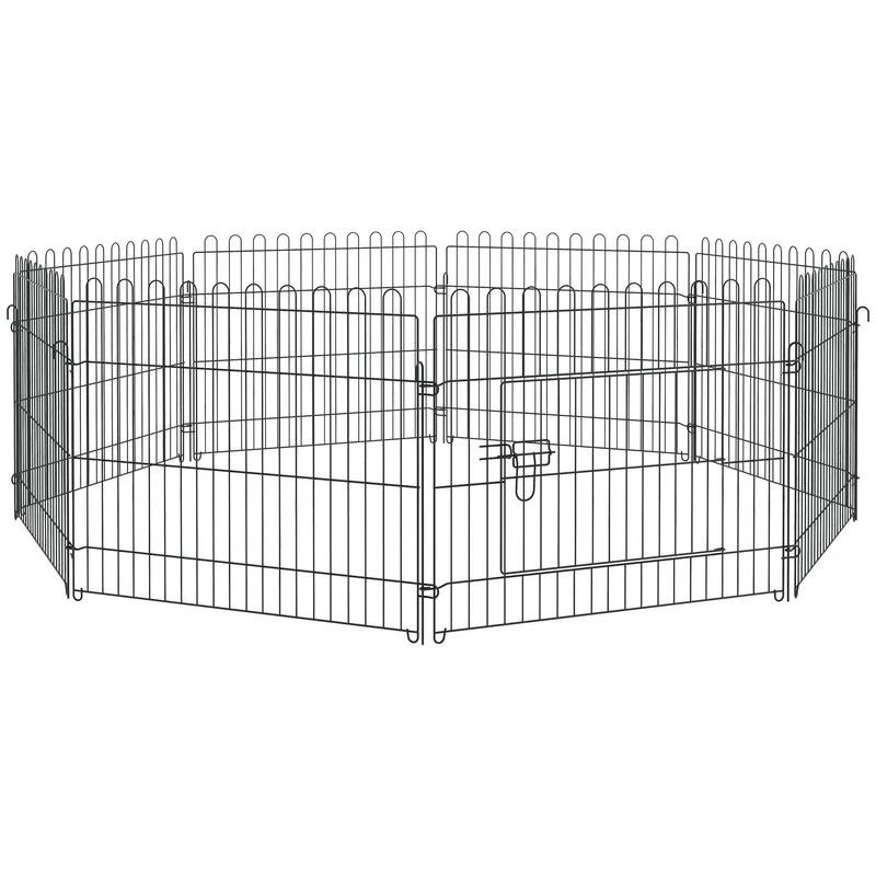 Pawhut Parque Perros Plegable Cerca Entrenamiento Mascotas 8 Vallas 71x61cm