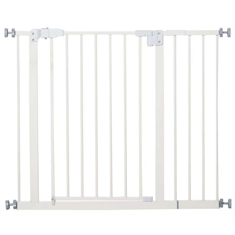 Pawhut Barrera De Seguridad Con Longitud Ajustable 74-97,5x76,2 Cm Blanco