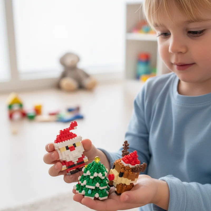 Christmas Building Block Set with Festive Figures to Assemble for Kids